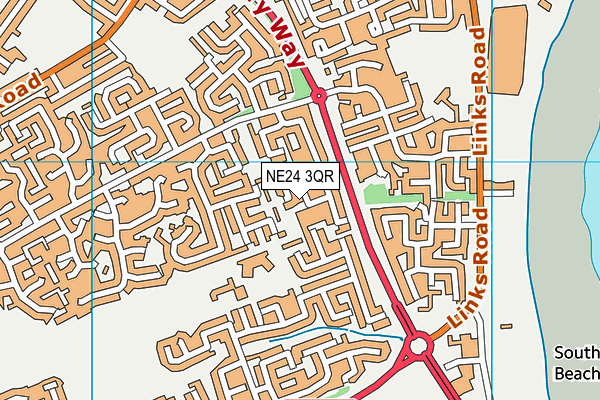 NE24 3QR map - OS VectorMap District (Ordnance Survey) NE24 3QR map - OS VectorMap District (Ordnance Survey)
