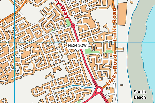 NE24 3QW map - OS VectorMap District (Ordnance Survey) NE24 3QW map - OS VectorMap District (Ordnance Survey)