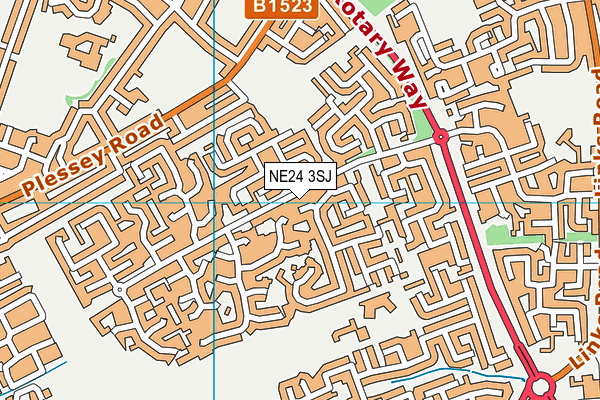 NE24 3SJ map - OS VectorMap District (Ordnance Survey) NE24 3SJ map - OS VectorMap District (Ordnance Survey)