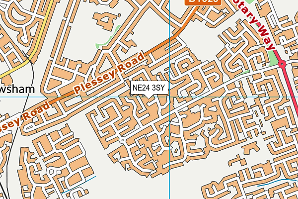 NE24 3SY map - OS VectorMap District (Ordnance Survey) NE24 3SY map - OS VectorMap District (Ordnance Survey)