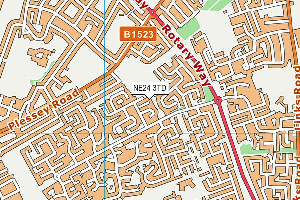 NE24 3TD map - OS VectorMap District (Ordnance Survey) NE24 3TD map - OS VectorMap District (Ordnance Survey)