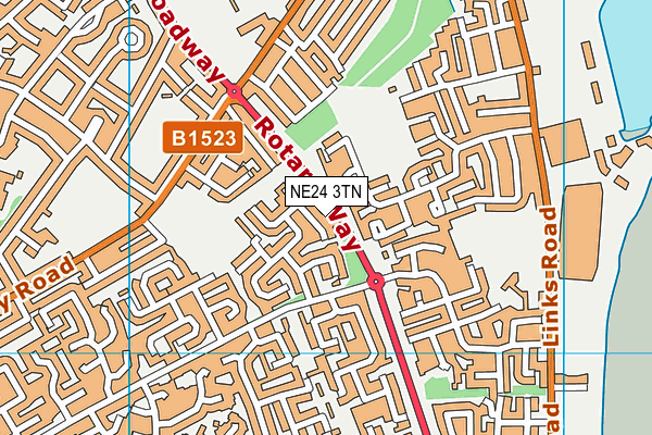 NE24 3TN map - OS VectorMap District (Ordnance Survey) NE24 3TN map - OS VectorMap District (Ordnance Survey)