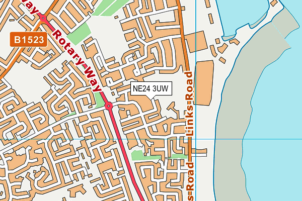NE24 3UW map - OS VectorMap District (Ordnance Survey) NE24 3UW map - OS VectorMap District (Ordnance Survey)