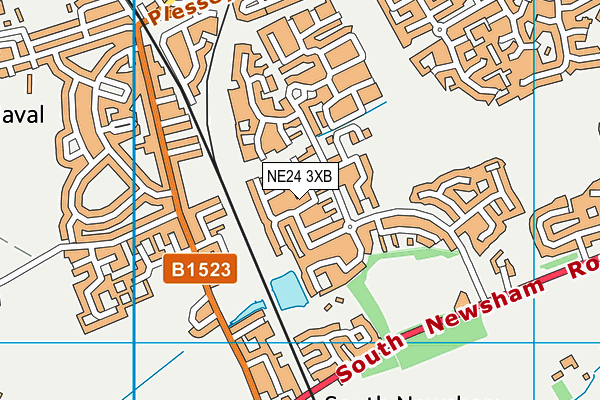 NE24 3XB map - OS VectorMap District (Ordnance Survey) NE24 3XB map - OS VectorMap District (Ordnance Survey)