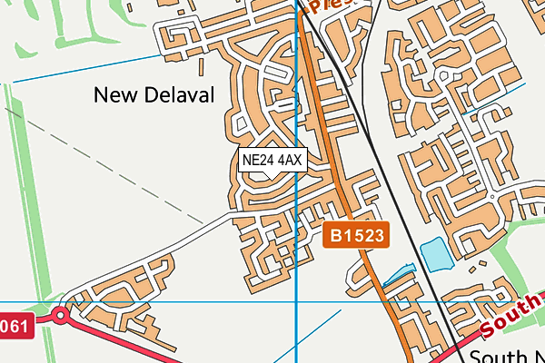 NE24 4AX map - OS VectorMap District (Ordnance Survey) NE24 4AX map - OS VectorMap District (Ordnance Survey)
