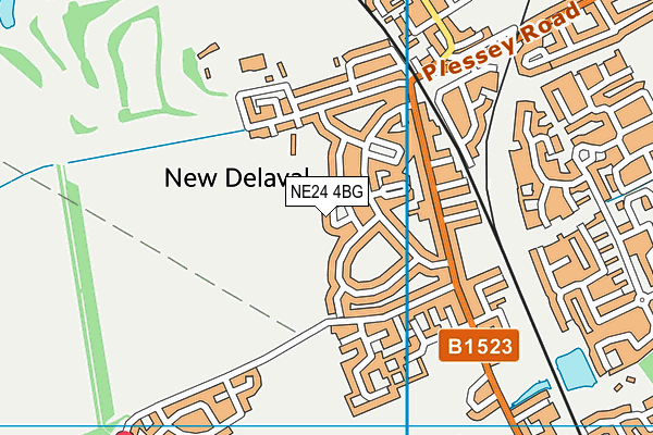NE24 4BG map - OS VectorMap District (Ordnance Survey)