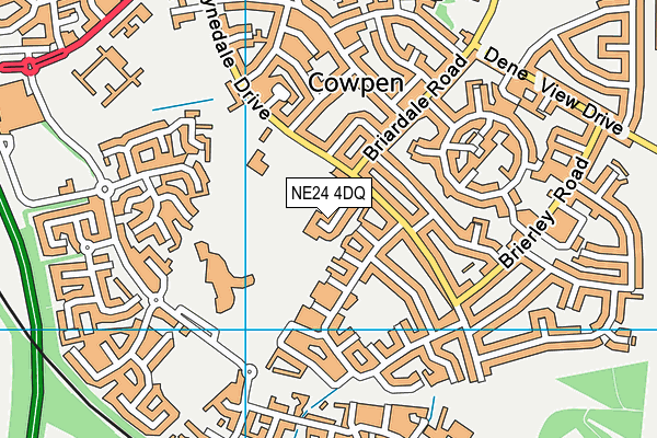 NE24 4DQ map - OS VectorMap District (Ordnance Survey)