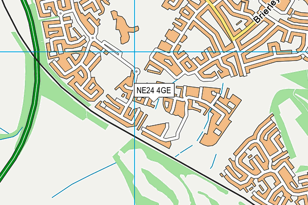 NE24 4GE map - OS VectorMap District (Ordnance Survey) NE24 4GE map - OS VectorMap District (Ordnance Survey)