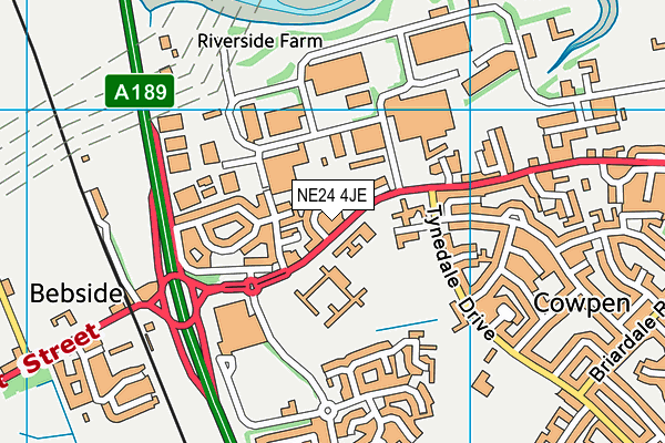 NE24 4JE map - OS VectorMap District (Ordnance Survey)