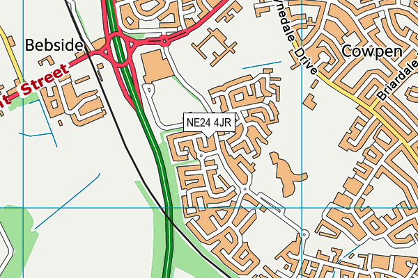 NE24 4JR map - OS VectorMap District (Ordnance Survey) NE24 4JR map - OS VectorMap District (Ordnance Survey)