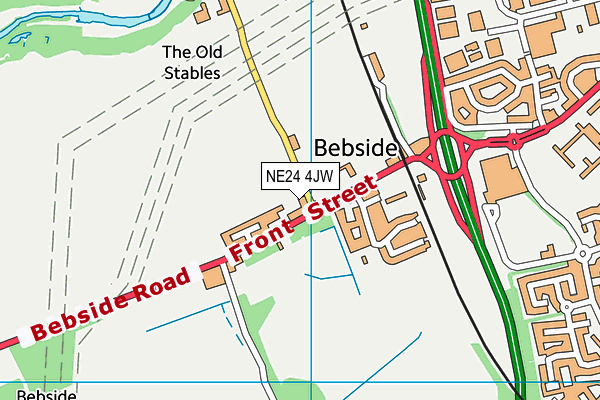 NE24 4JW map - OS VectorMap District (Ordnance Survey)