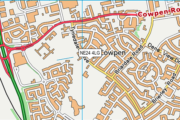 NE24 4LG map - OS VectorMap District (Ordnance Survey) NE24 4LG map - OS VectorMap District (Ordnance Survey)