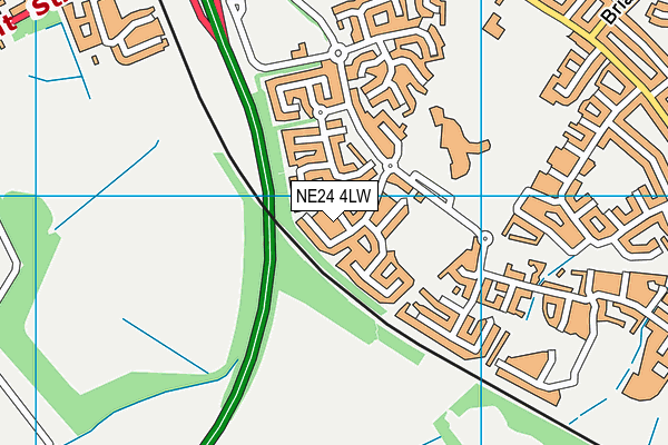 NE24 4LW map - OS VectorMap District (Ordnance Survey) NE24 4LW map - OS VectorMap District (Ordnance Survey)