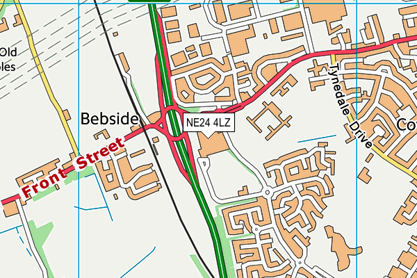 NE24 4LZ map - OS VectorMap District (Ordnance Survey)
