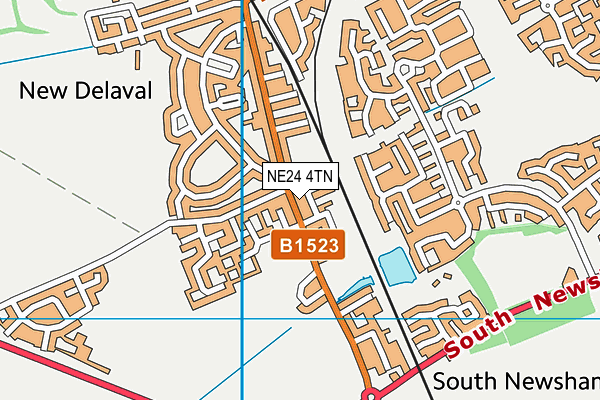 NE24 4TN map - OS VectorMap District (Ordnance Survey) NE24 4TN map - OS VectorMap District (Ordnance Survey)