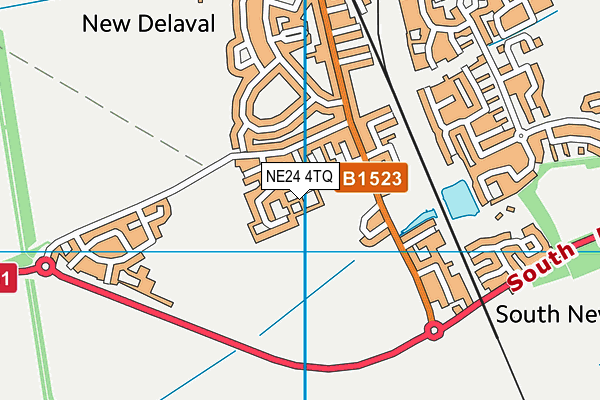NE24 4TQ map - OS VectorMap District (Ordnance Survey) NE24 4TQ map - OS VectorMap District (Ordnance Survey)