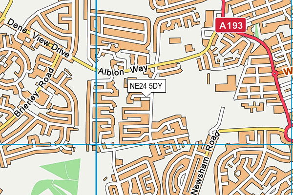 NE24 5DY map - OS VectorMap District (Ordnance Survey) NE24 5DY map - OS VectorMap District (Ordnance Survey)