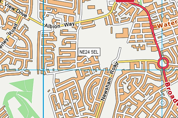 NE24 5EL map - OS VectorMap District (Ordnance Survey)