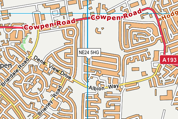 NE24 5HG map - OS VectorMap District (Ordnance Survey)