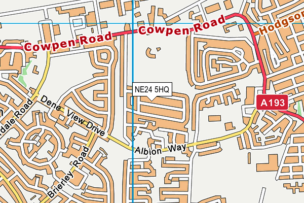 NE24 5HQ map - OS VectorMap District (Ordnance Survey)