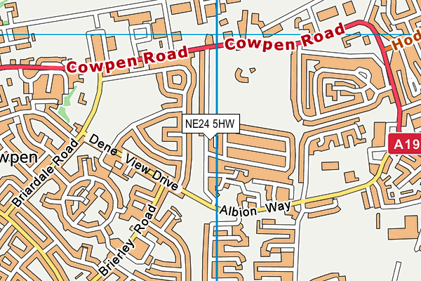 NE24 5HW map - OS VectorMap District (Ordnance Survey) NE24 5HW map - OS VectorMap District (Ordnance Survey)