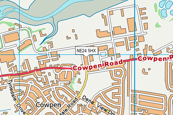 NE24 5HX map - OS VectorMap District (Ordnance Survey)
