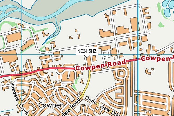 NE24 5HZ map - OS VectorMap District (Ordnance Survey)