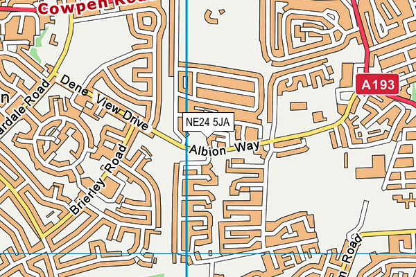 NE24 5JA map - OS VectorMap District (Ordnance Survey)
