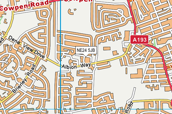 NE24 5JB map - OS VectorMap District (Ordnance Survey) NE24 5JB map - OS VectorMap District (Ordnance Survey)