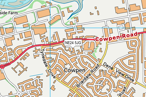 NE24 5JG map - OS VectorMap District (Ordnance Survey)