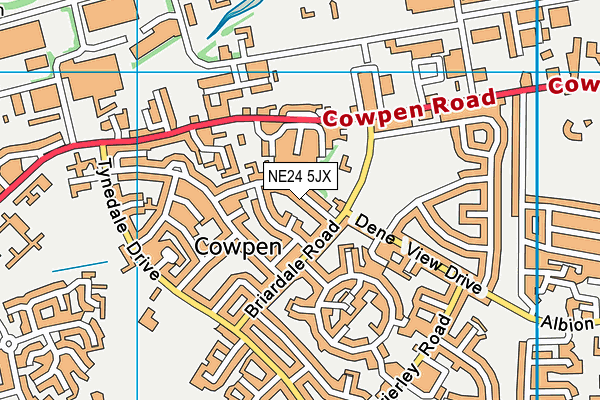 NE24 5JX map - OS VectorMap District (Ordnance Survey)