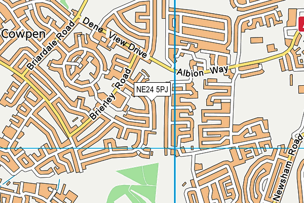NE24 5PJ map - OS VectorMap District (Ordnance Survey) NE24 5PJ map - OS VectorMap District (Ordnance Survey)