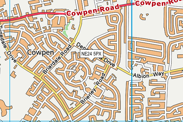 NE24 5PX map - OS VectorMap District (Ordnance Survey) NE24 5PX map - OS VectorMap District (Ordnance Survey)