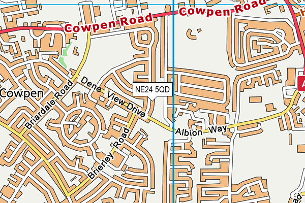 NE24 5QD map - OS VectorMap District (Ordnance Survey) NE24 5QD map - OS VectorMap District (Ordnance Survey)