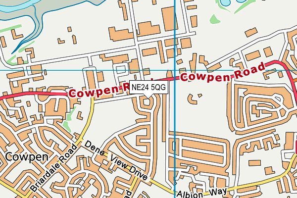 NE24 5QG map - OS VectorMap District (Ordnance Survey)