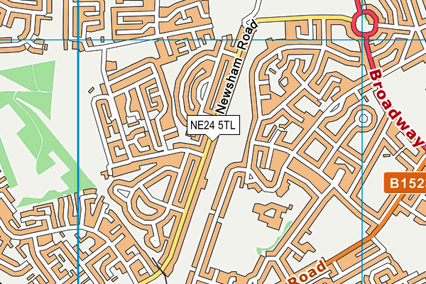 NE24 5TL map - OS VectorMap District (Ordnance Survey) NE24 5TL map - OS VectorMap District (Ordnance Survey)
