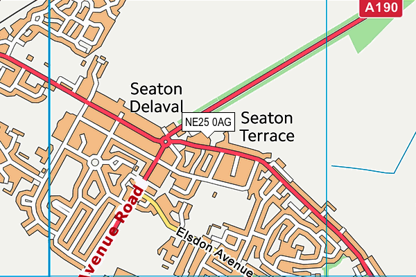 NE25 0AG map - OS VectorMap District (Ordnance Survey)