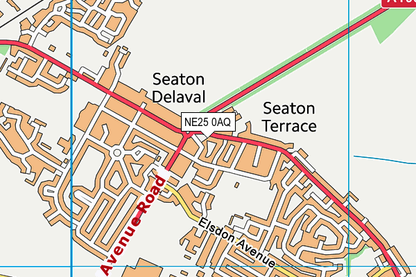 NE25 0AQ map - OS VectorMap District (Ordnance Survey)
