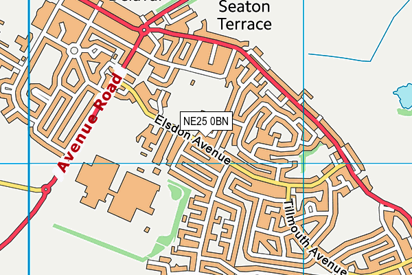 NE25 0BN map - OS VectorMap District (Ordnance Survey)