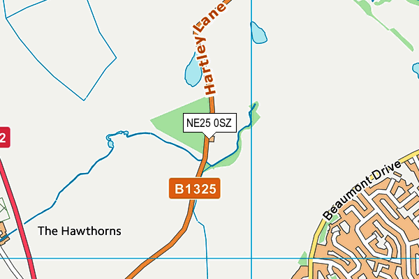 NE25 0SZ map - OS VectorMap District (Ordnance Survey)