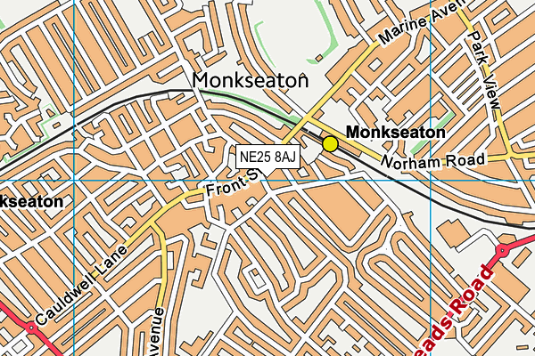 NE25 8AJ map - OS VectorMap District (Ordnance Survey) NE25 8AJ map - OS VectorMap District (Ordnance Survey)