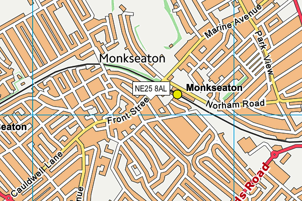 NE25 8AL map - OS VectorMap District (Ordnance Survey) NE25 8AL map - OS VectorMap District (Ordnance Survey)