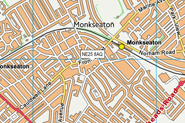 NE25 8AQ map - OS VectorMap District (Ordnance Survey) NE25 8AQ map - OS VectorMap District (Ordnance Survey)