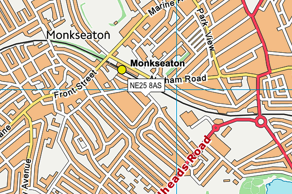 NE25 8AS map - OS VectorMap District (Ordnance Survey) NE25 8AS map - OS VectorMap District (Ordnance Survey)