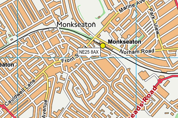 NE25 8AX map - OS VectorMap District (Ordnance Survey) NE25 8AX map - OS VectorMap District (Ordnance Survey)
