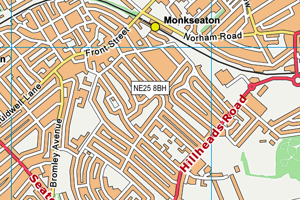 NE25 8BH map - OS VectorMap District (Ordnance Survey) NE25 8BH map - OS VectorMap District (Ordnance Survey)