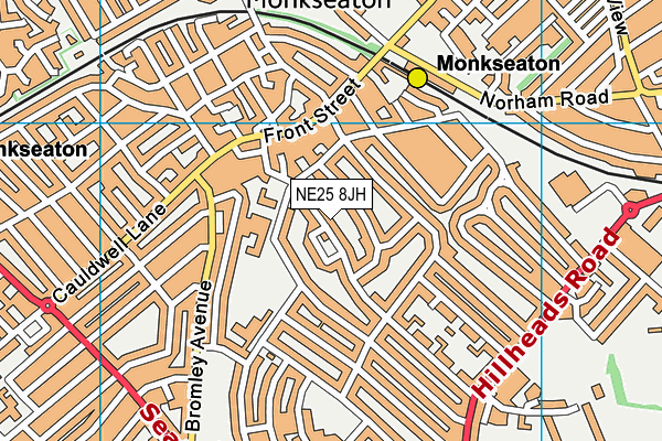 NE25 8JH map - OS VectorMap District (Ordnance Survey) NE25 8JH map - OS VectorMap District (Ordnance Survey)
