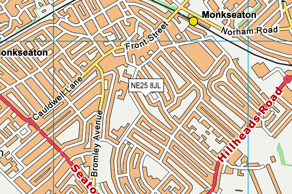 NE25 8JL map - OS VectorMap District (Ordnance Survey) NE25 8JL map - OS VectorMap District (Ordnance Survey)