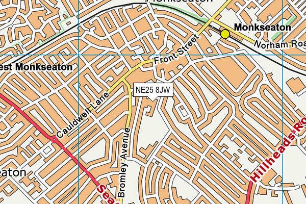 NE25 8JW map - OS VectorMap District (Ordnance Survey) NE25 8JW map - OS VectorMap District (Ordnance Survey)
