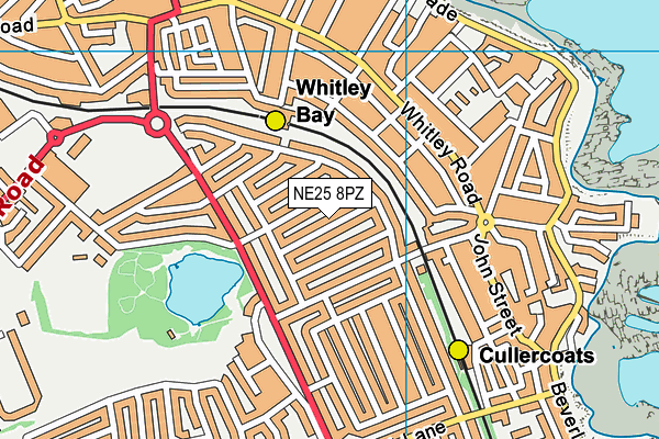 NE25 8PZ map - OS VectorMap District (Ordnance Survey) NE25 8PZ map - OS VectorMap District (Ordnance Survey)